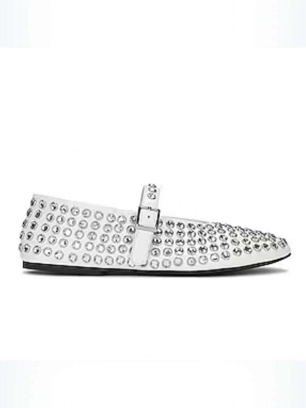 Tony Bianco Miami White Studded Slip-On Loafer with Buckle